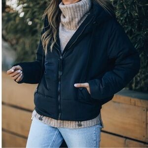 VICI Stay Awhile Pocketed Hooded
Puffer Jacket - Black